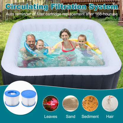 CQYG Portable Inflatable Hot Tub – 2–6 Person Outdoor Spa with Bubble Jets & Heater Pump