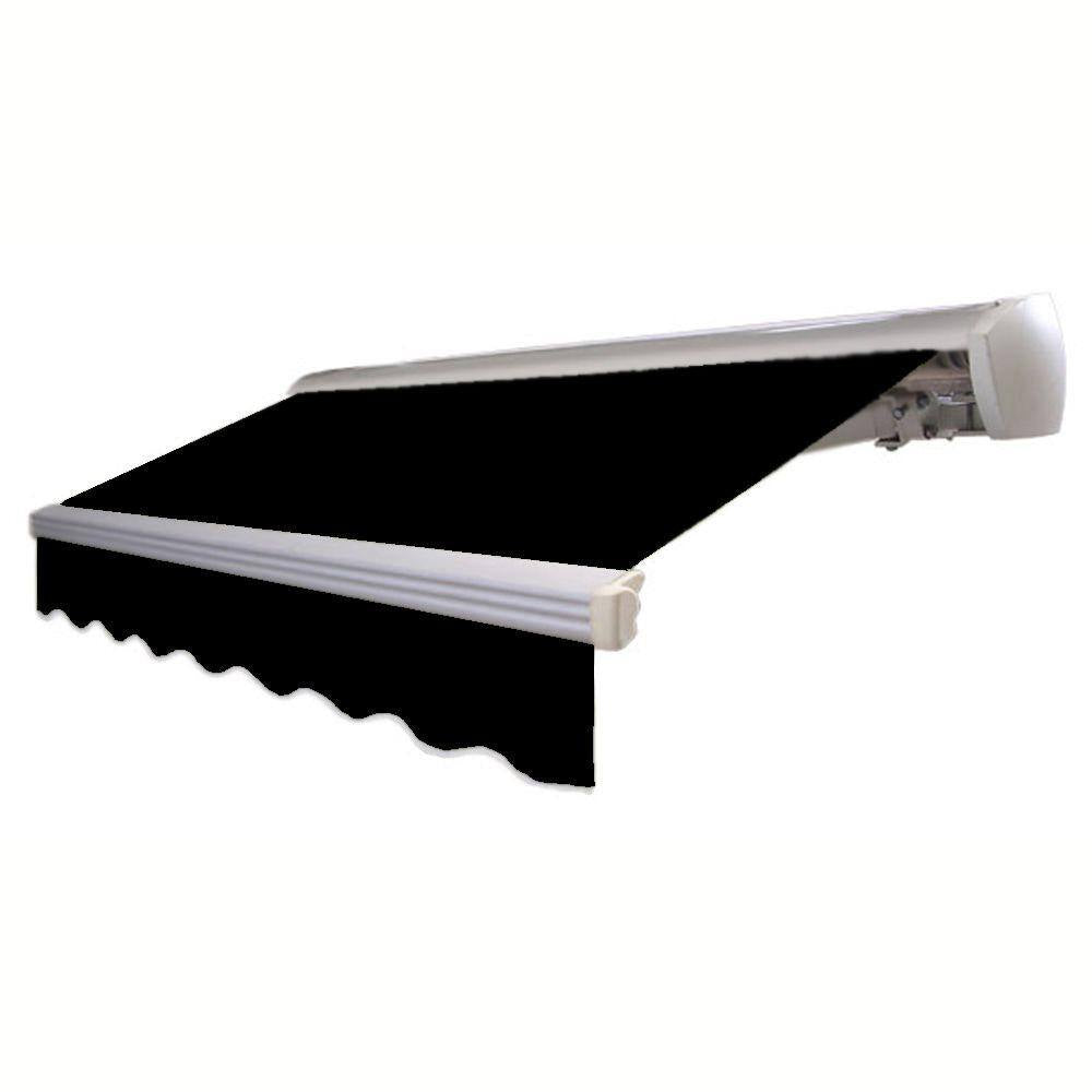 8 Ft. Destin Right Motorized Retractable Awning 96 In. W X 10.38 In. H X 78 In. D Acrylic Fabric in Black