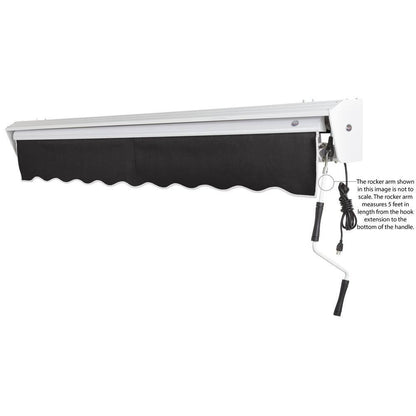 8 Ft. Destin Right Motorized Retractable Awning 96 In. W X 10.38 In. H X 78 In. D Acrylic Fabric in Black