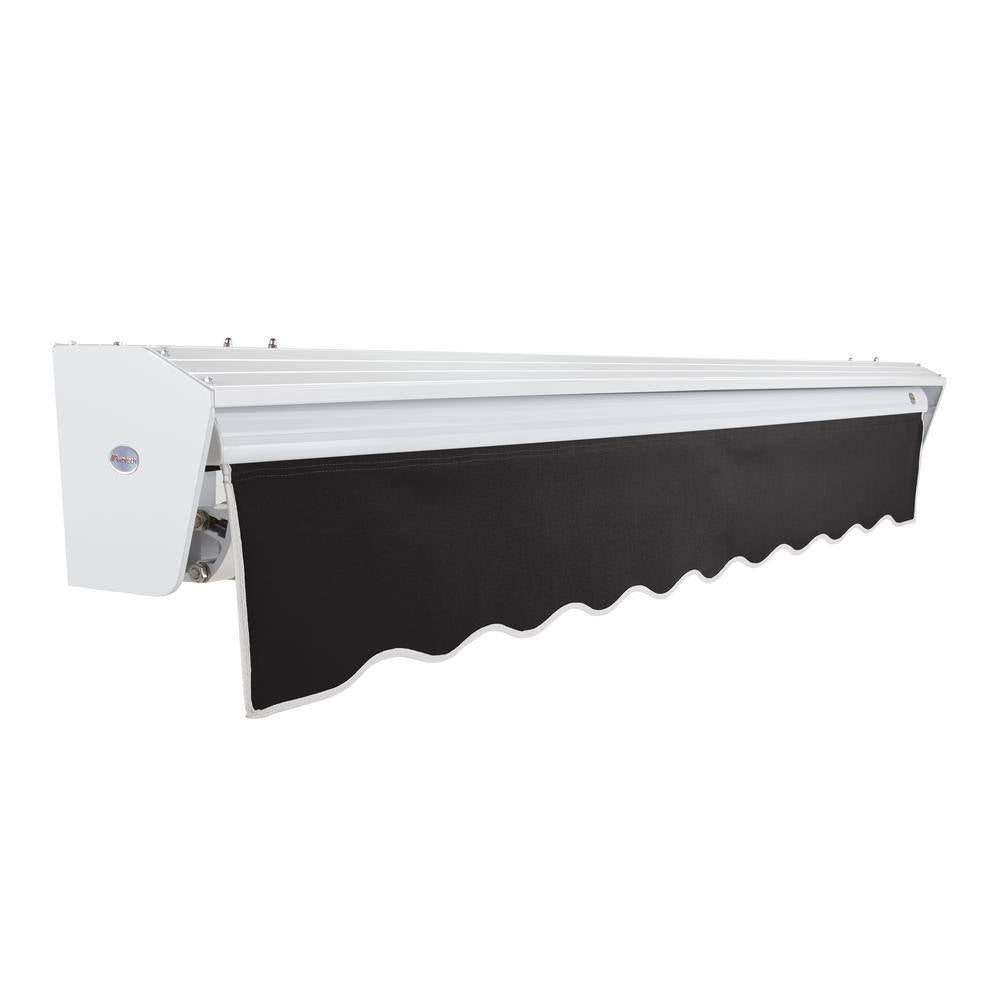8 Ft. Destin Right Motorized Retractable Awning 96 In. W X 10.38 In. H X 78 In. D Acrylic Fabric in Black