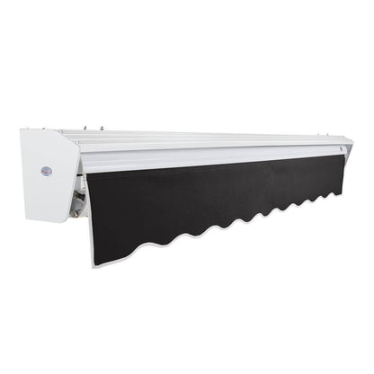 8 Ft. Destin Right Motorized Retractable Awning 96 In. W X 10.38 In. H X 78 In. D Acrylic Fabric in Black