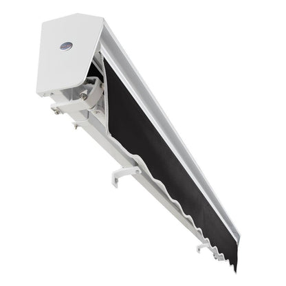 8 Ft. Destin Right Motorized Retractable Awning 96 In. W X 10.38 In. H X 78 In. D Acrylic Fabric in Black