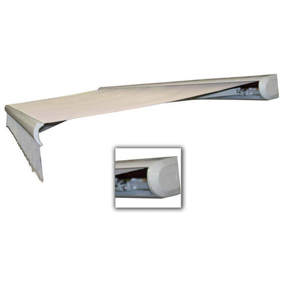 12 Ft. Key West Left Motorized Retractable Awning 144 In. W X 9.38 In. H X 120 In. D Acrylic Fabric in White