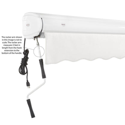 12 Ft. Key West Left Motorized Retractable Awning 144 In. W X 9.38 In. H X 120 In. D Acrylic Fabric in White