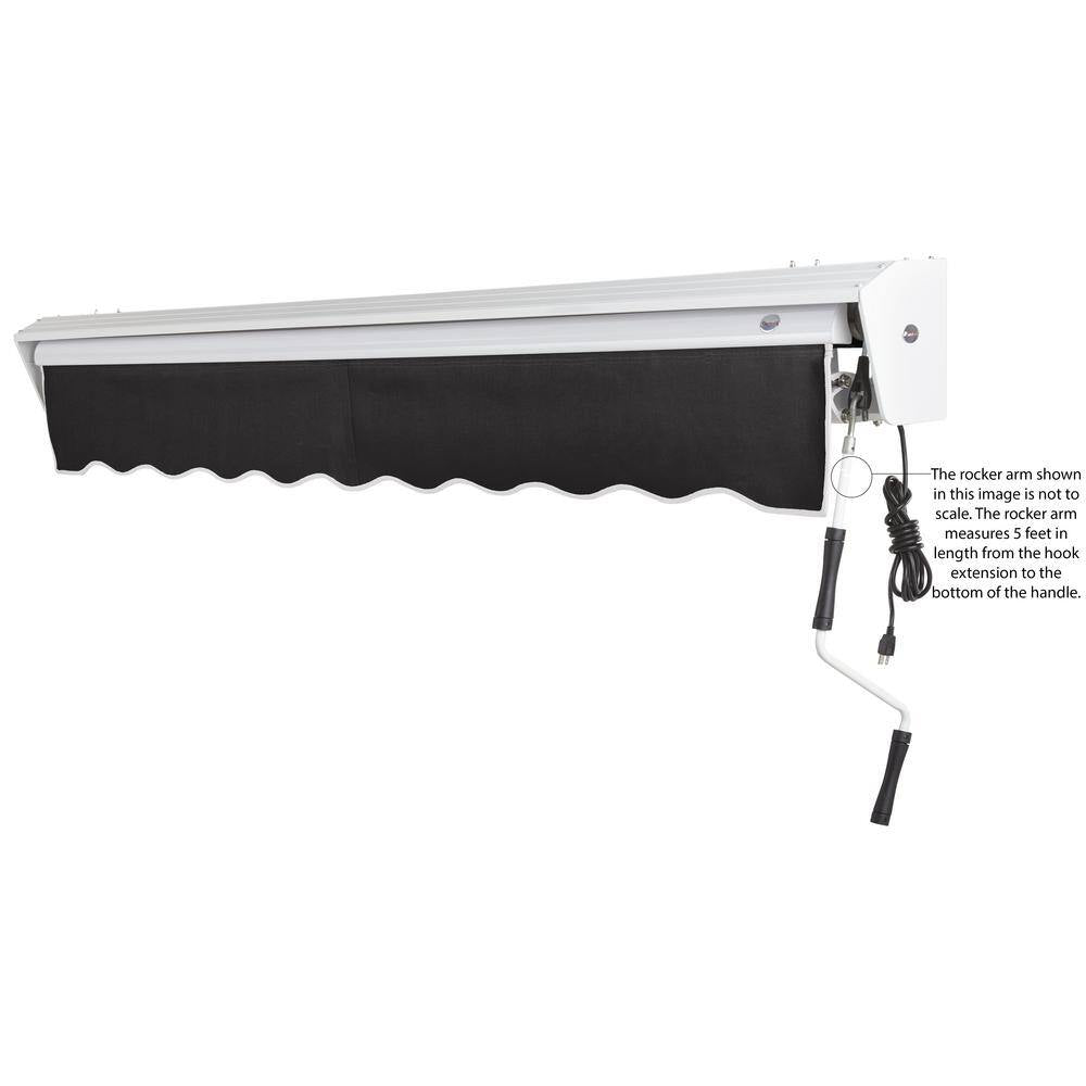 8 Ft. Destin Right Motorized Retractable Awning 96 In. W X 10.38 In. H X 78 In. D Acrylic Fabric in Black
