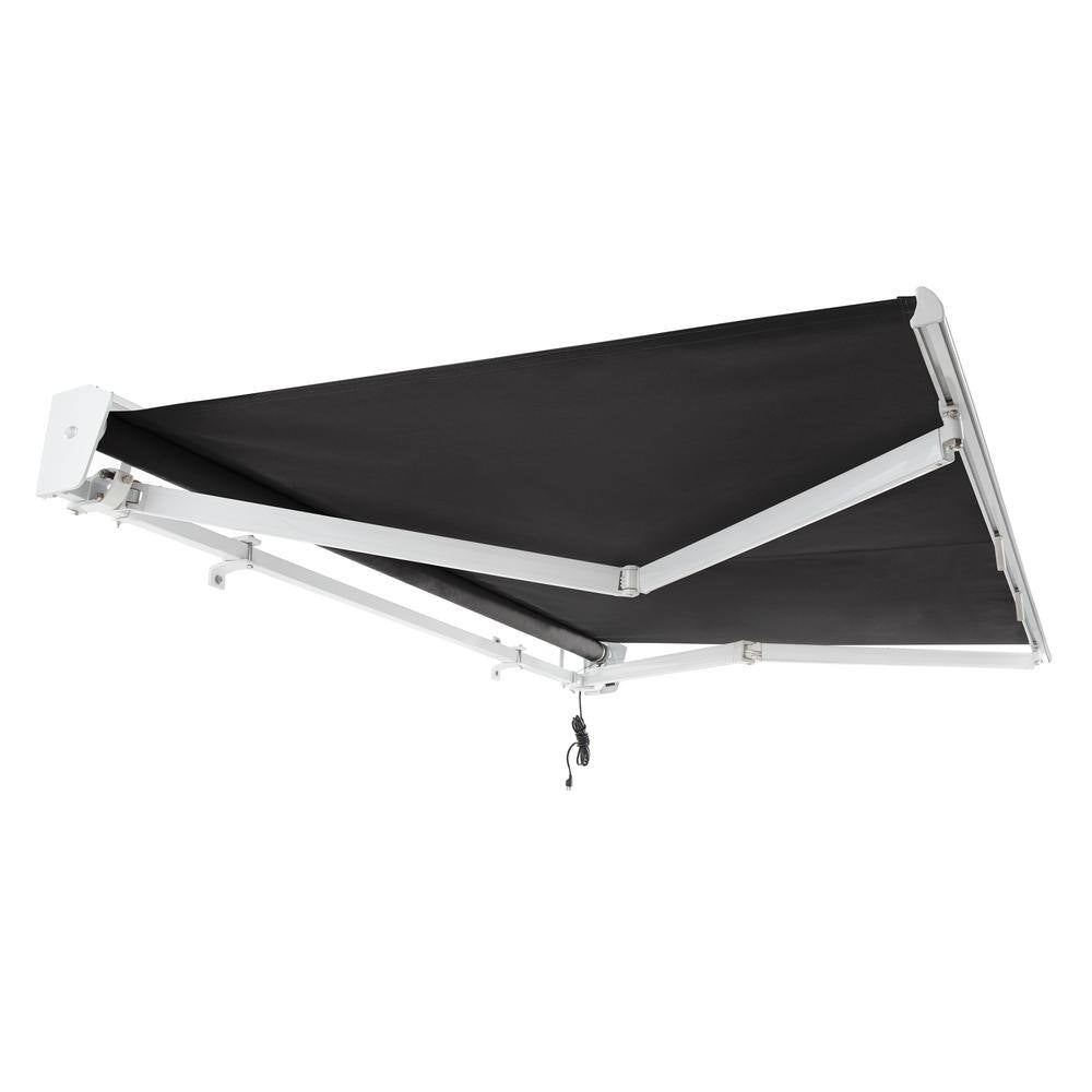 8 Ft. Destin Right Motorized Retractable Awning 96 In. W X 10.38 In. H X 78 In. D Acrylic Fabric in Black
