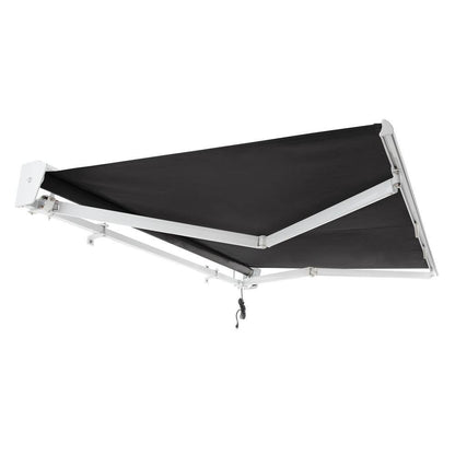 8 Ft. Destin Right Motorized Retractable Awning 96 In. W X 10.38 In. H X 78 In. D Acrylic Fabric in Black