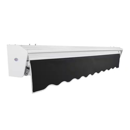 8 Ft. Destin Right Motorized Retractable Awning 96 In. W X 10.38 In. H X 78 In. D Acrylic Fabric in Black