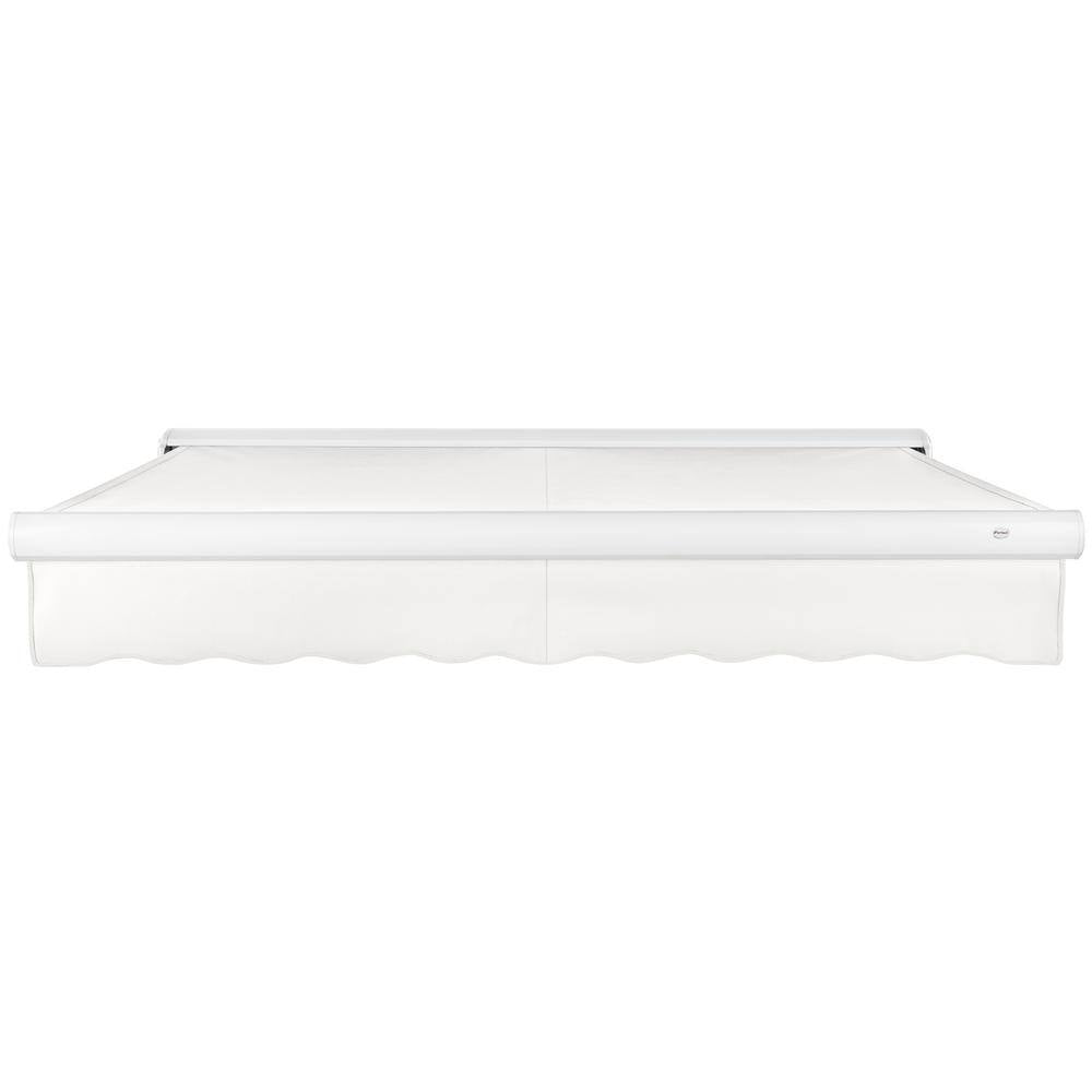 12 Ft. Key West Left Motorized Retractable Awning 144 In. W X 9.38 In. H X 120 In. D Acrylic Fabric in White