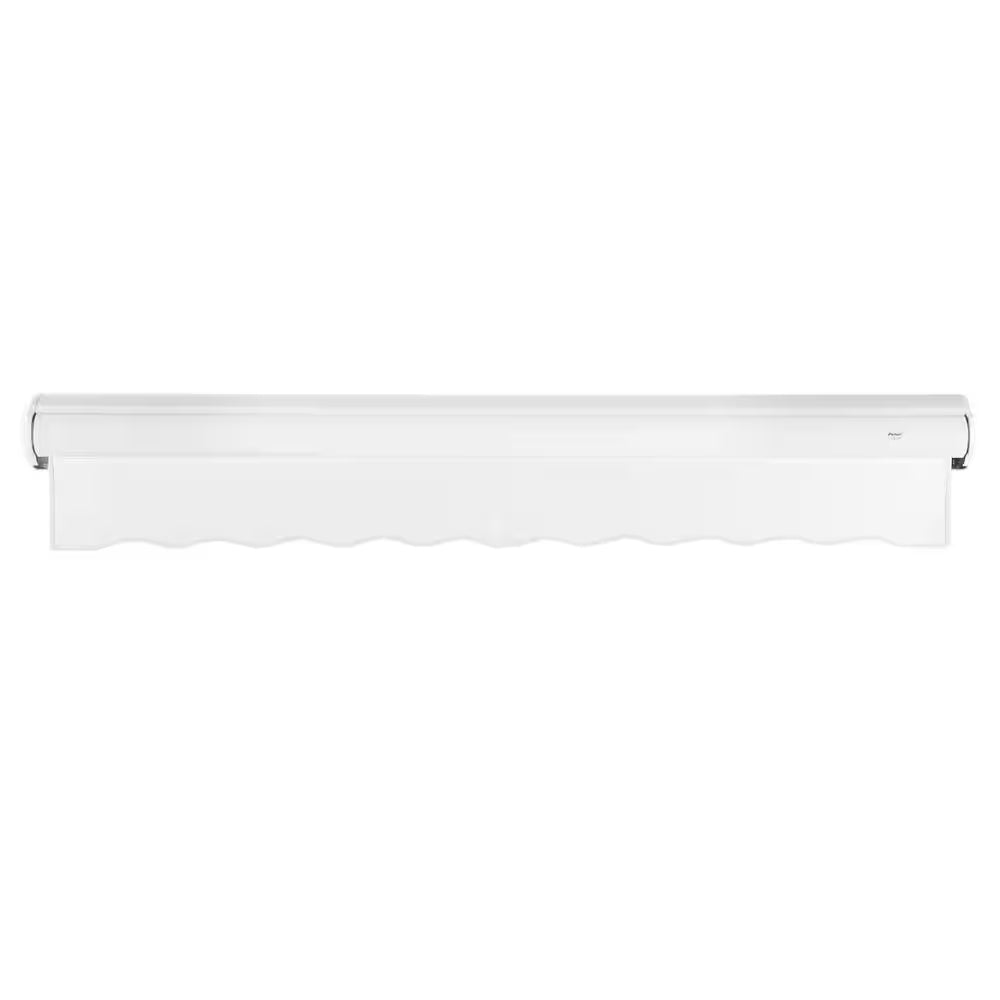 12 Ft. Key West Left Motorized Retractable Awning 144 In. W X 9.38 In. H X 120 In. D Acrylic Fabric in White