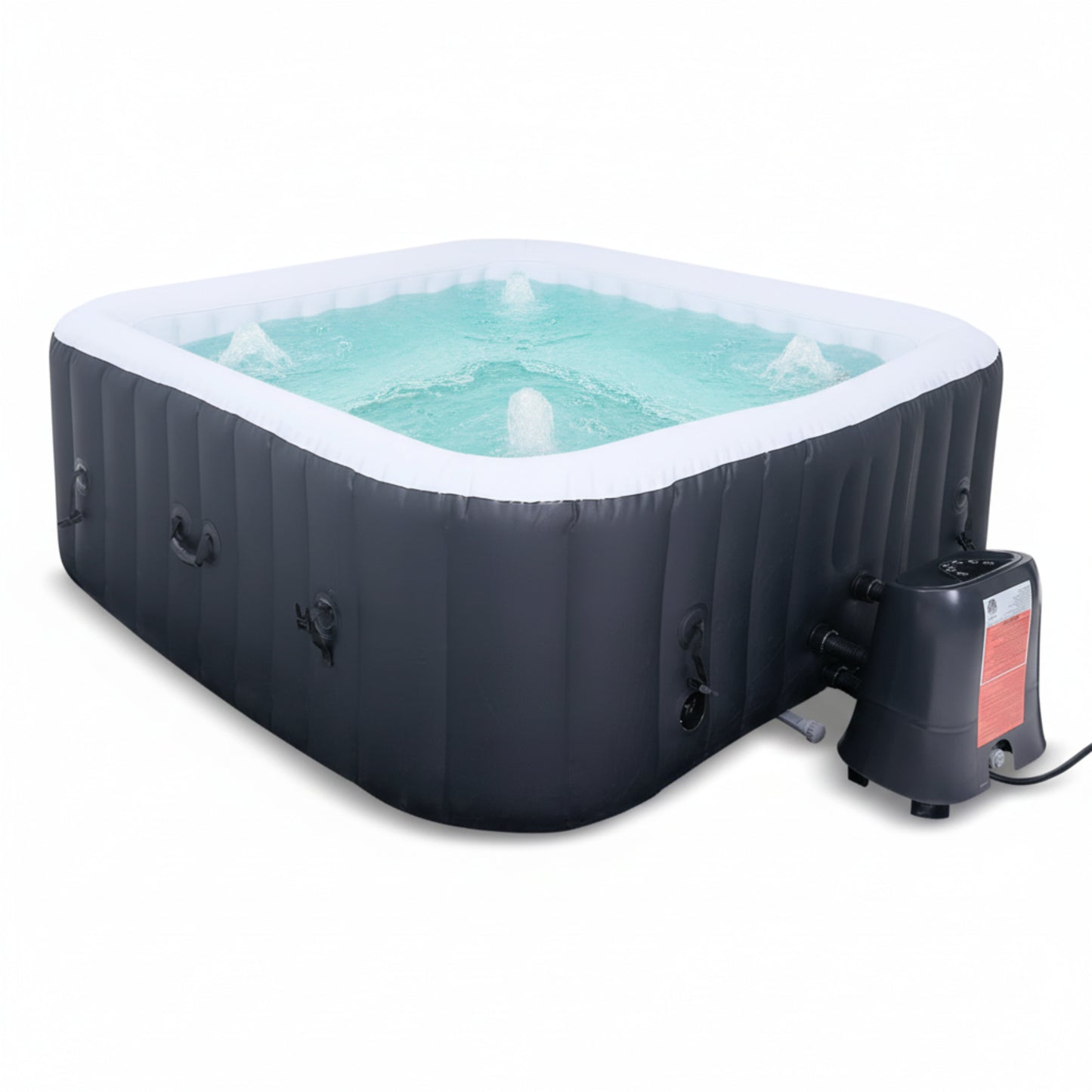 CQYG Portable Inflatable Hot Tub – 2–6 Person Outdoor Spa with Bubble Jets & Heater Pump