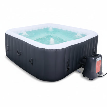 CQYG Portable Inflatable Hot Tub – 2–6 Person Outdoor Spa with Bubble Jets & Heater Pump